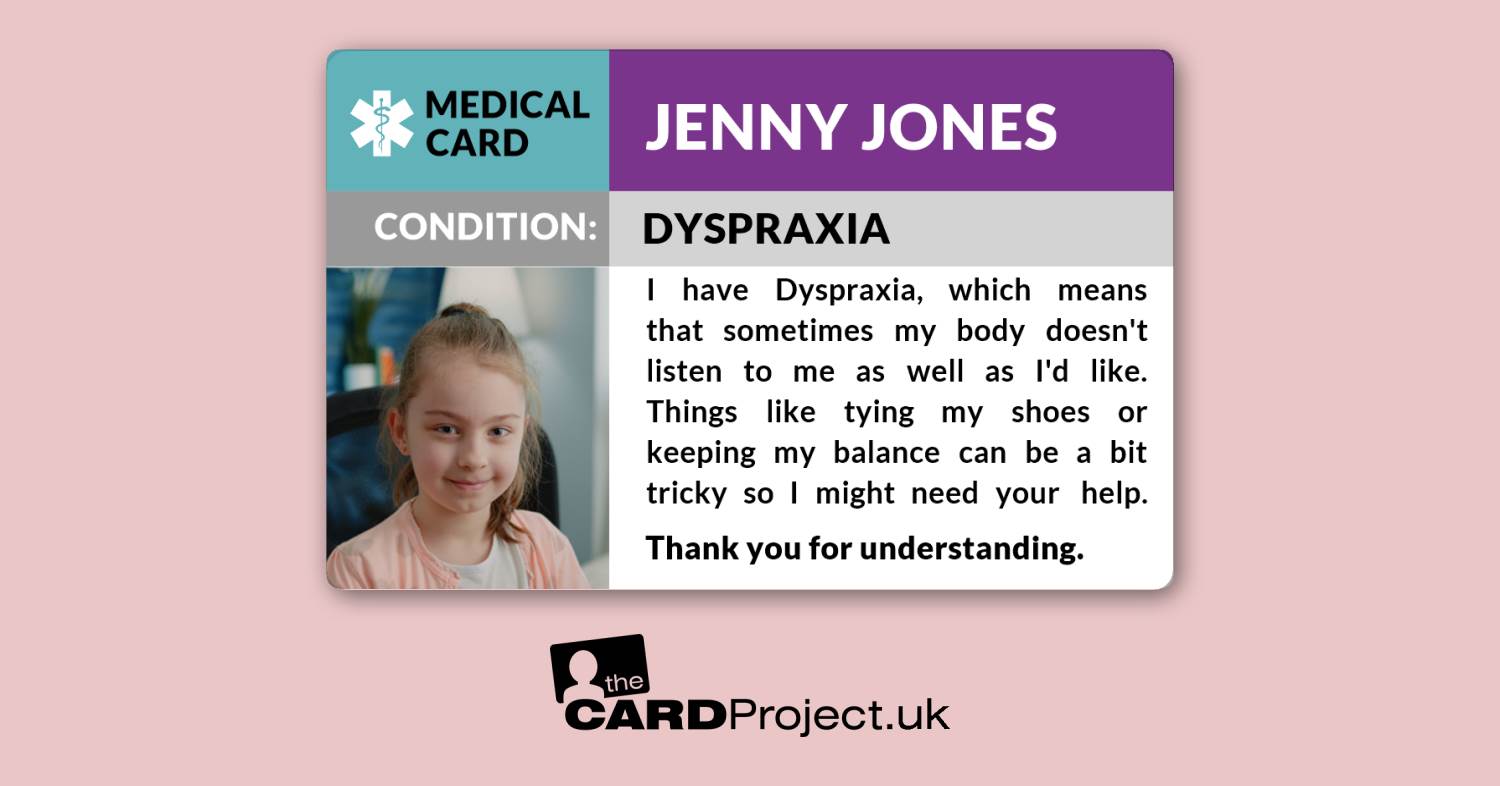  Dyspraxia Medical Photo ID Card 